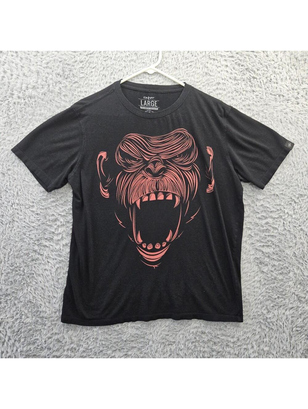 Onnit Shirt Mens Large Black Gorilla Graphic Tee Tagless Bamboo Cotton Rogan